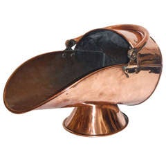 19th Century Polished Copper and Brass Coal or Kindling Bucket
