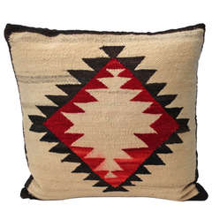 Antique Early Navajo Indian Eye Dazzler Weaving Pillow