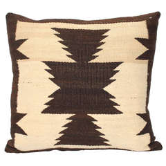 Brown & Cream Navajo  Indian Weaving Saddle Blanket Pillow