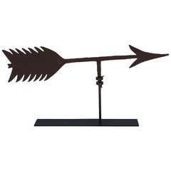 Antique Early 19th Century New England Mounted Iron Arrow Weather Vane