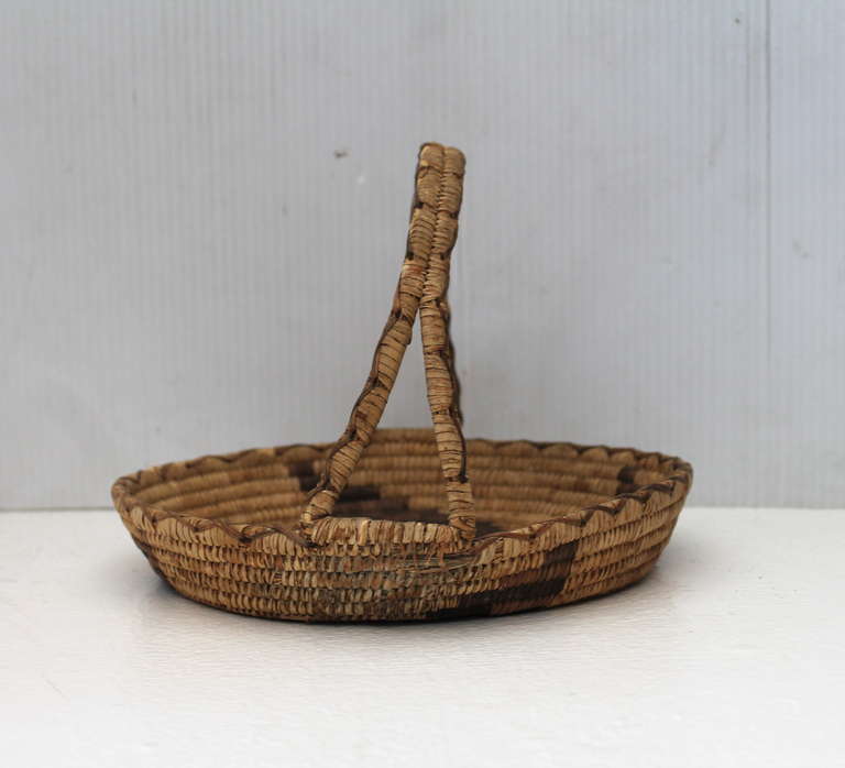 Mid-20th Century Early 20th Century Papago Indian Handled Basket
