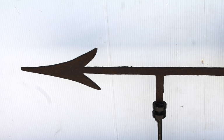 Early 19th Century New England Mounted Iron Arrow Weather Vane 2
