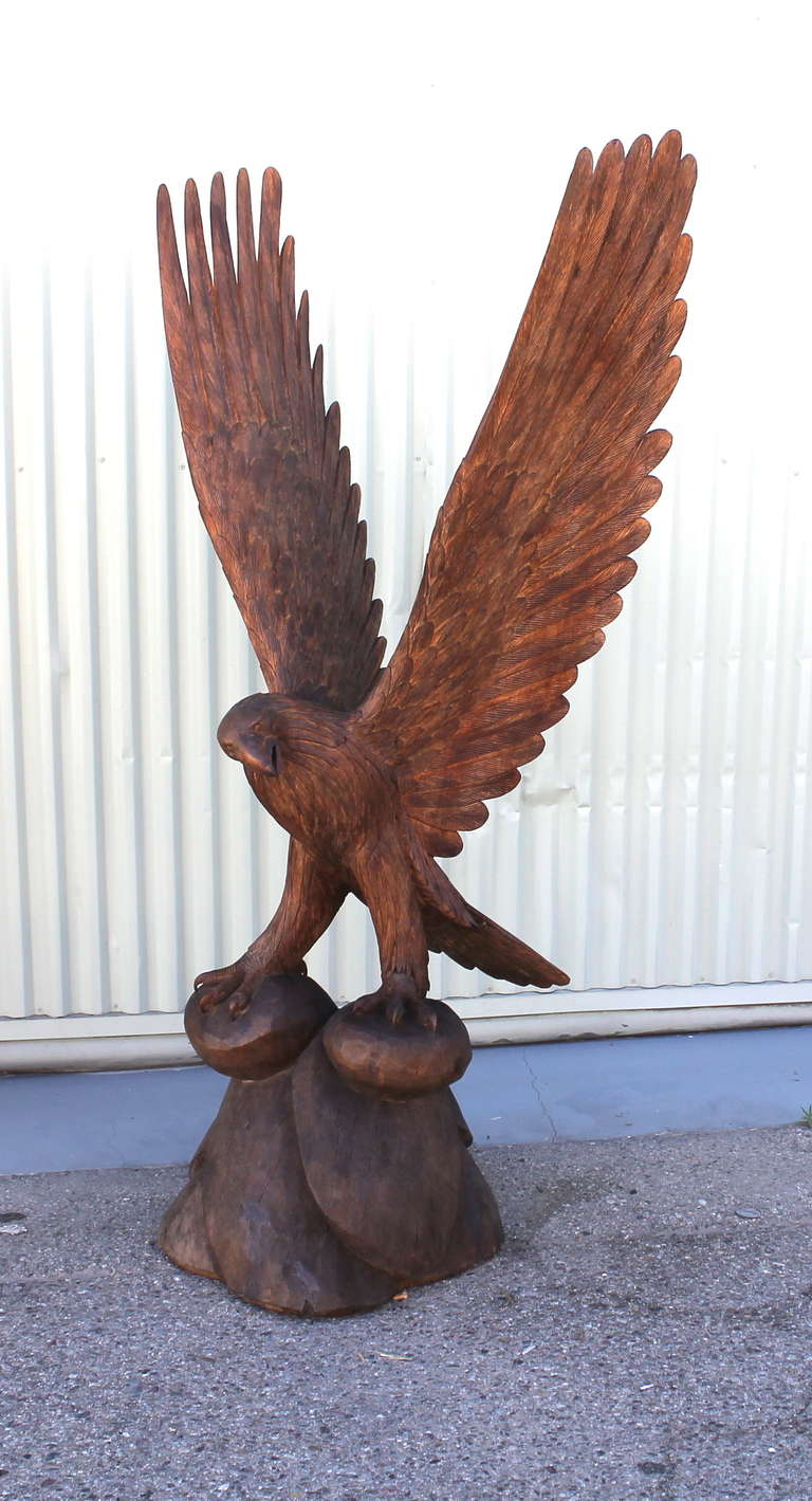 hand carved american eagles