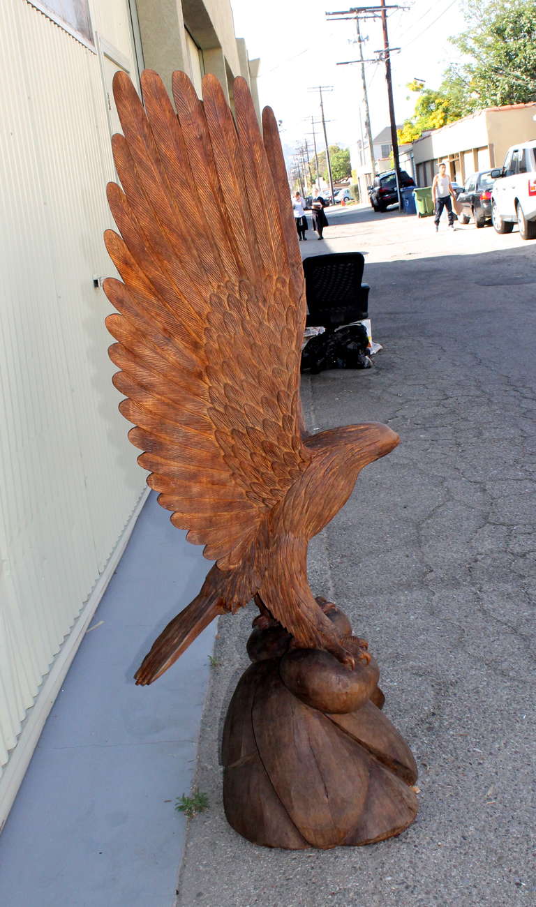 Monumental Hand Carved Mid Century American  Eagle 1