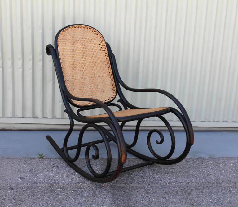 French Fantastic Signed Thonet Bentwood Rocking Chair
