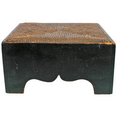 19th Century Original Windsor Green Painted Foot Stool