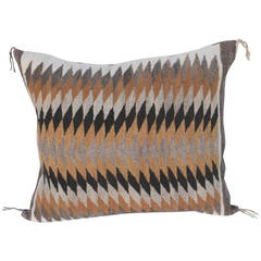 Early Navajo Indian Weaving Pillow in a Geometric Sawtooth Pattern