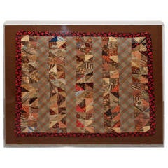 19th Century Early Mini Pieced Doll Quilt in Plexy Box 1