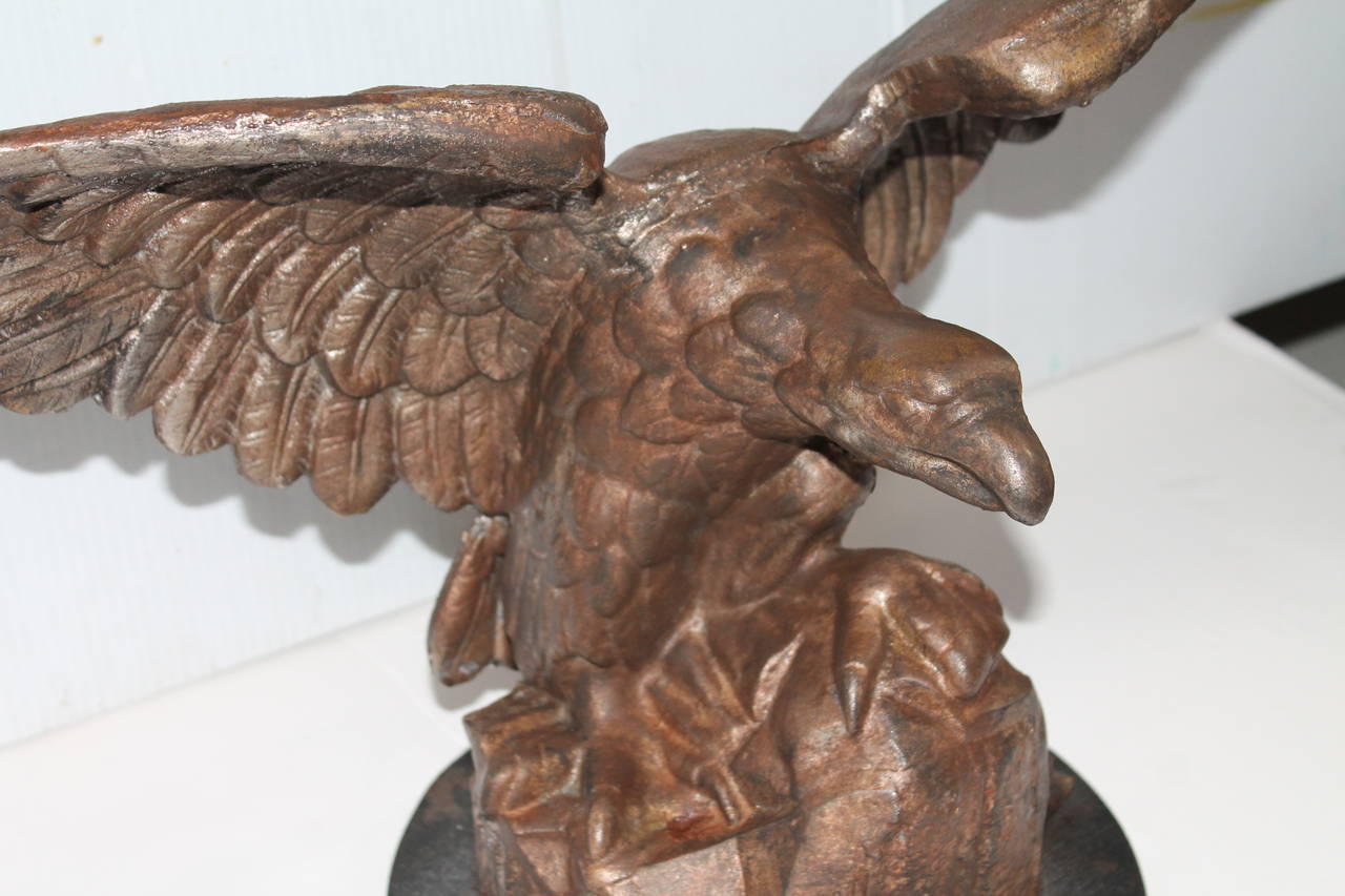 Monumental 19th Century Cast Iron Eagle on Wood Mount at 1stDibs