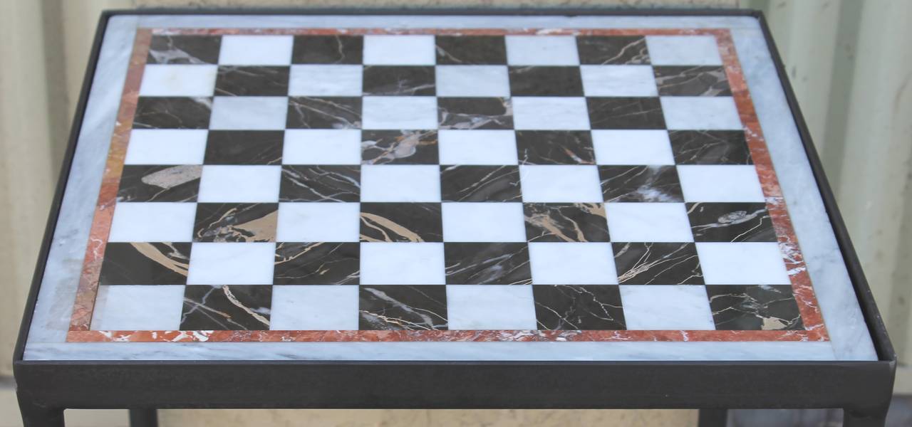 American Classical Early 20th Century Mable Game Board Table