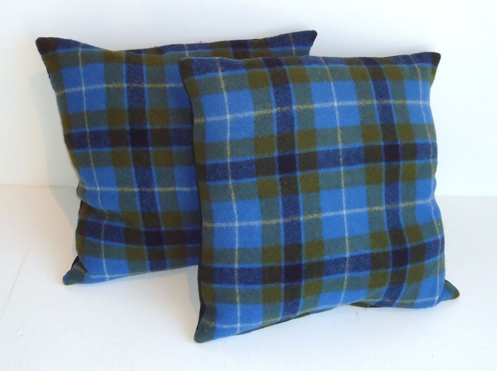 Wool vintage Pendleton blanket pillows with black linen backing in great colors and in great condition. 

