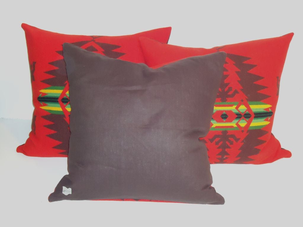 American FANTASTIC & GRAPHIC 20THC WOOL PENDLETON BLANKET PILLOWS