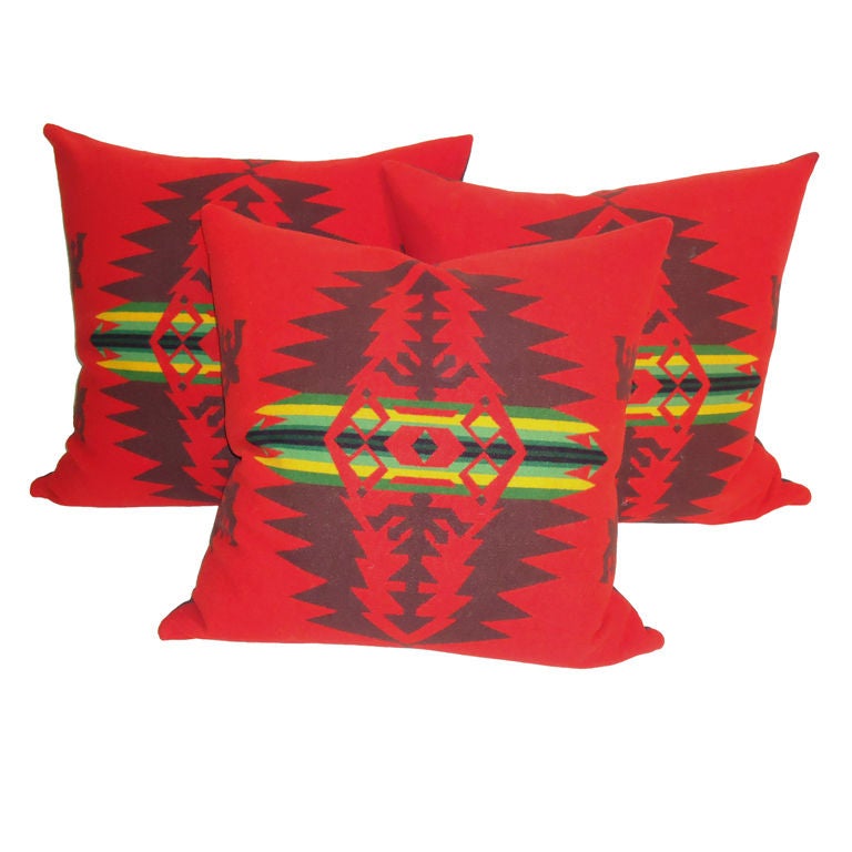 FANTASTIC & GRAPHIC 20THC WOOL PENDLETON BLANKET PILLOWS