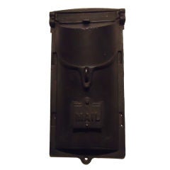 19thc Cast Iron Wall Mount Mail Box W/ Movable Sliding Door
