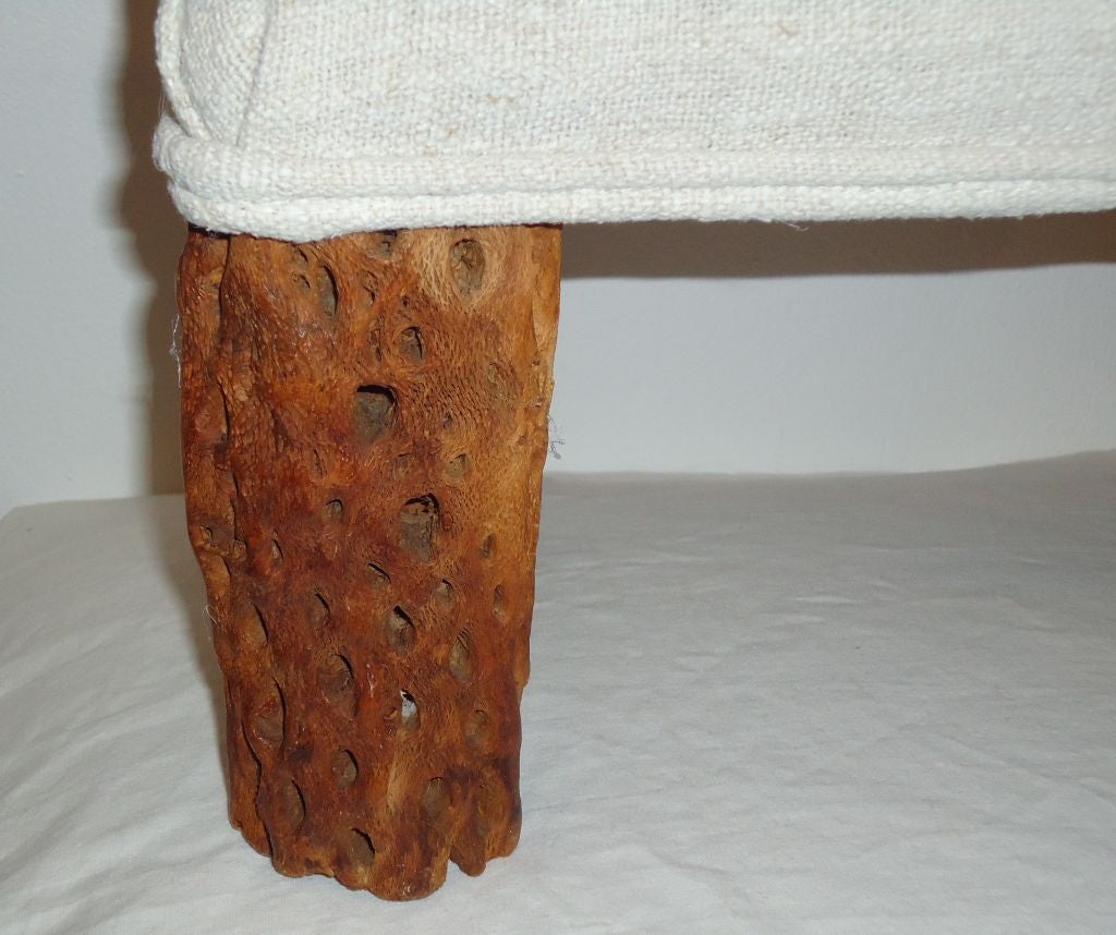 19thc Cactus & Pine Plank Wood Foot Stool In 19thc Homespunlinen