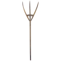 19thc Hickory Hay Fork From New England