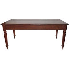 19Th Century Monumental  Early Walnut Harvest Table