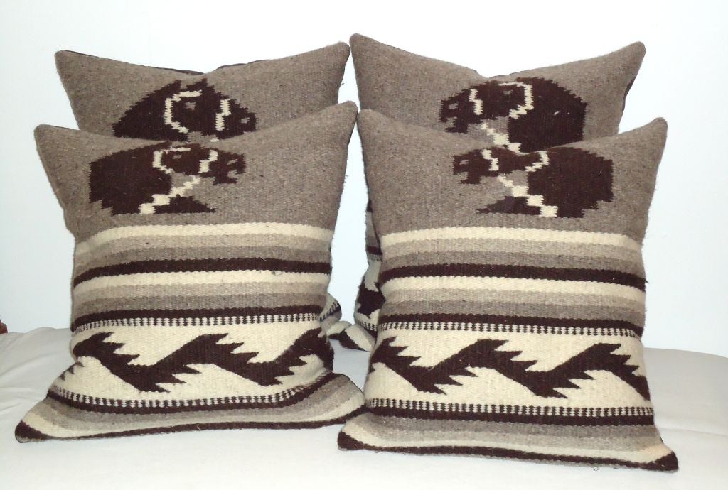 1930's Wool Saddle  Blanket Pillows  W/ Horses