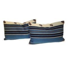 Pair Of Texcoco Indian Weaving Bolster Pillows