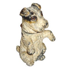 Early  20thc Original Painted Hubley Dog Toothpick Holder