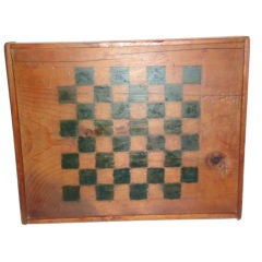 19thc Original Painted & Signed Gameboard From Pennsylvania