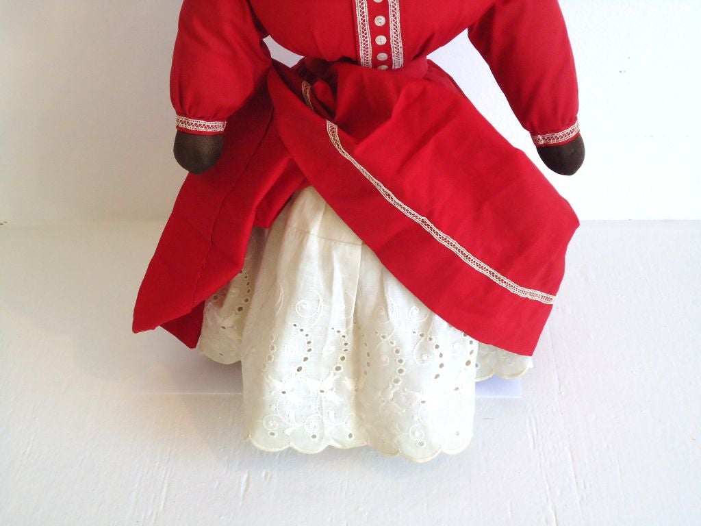 19th Century Early & Folky 19thc Black Girl  Bottle Doll/ All Original