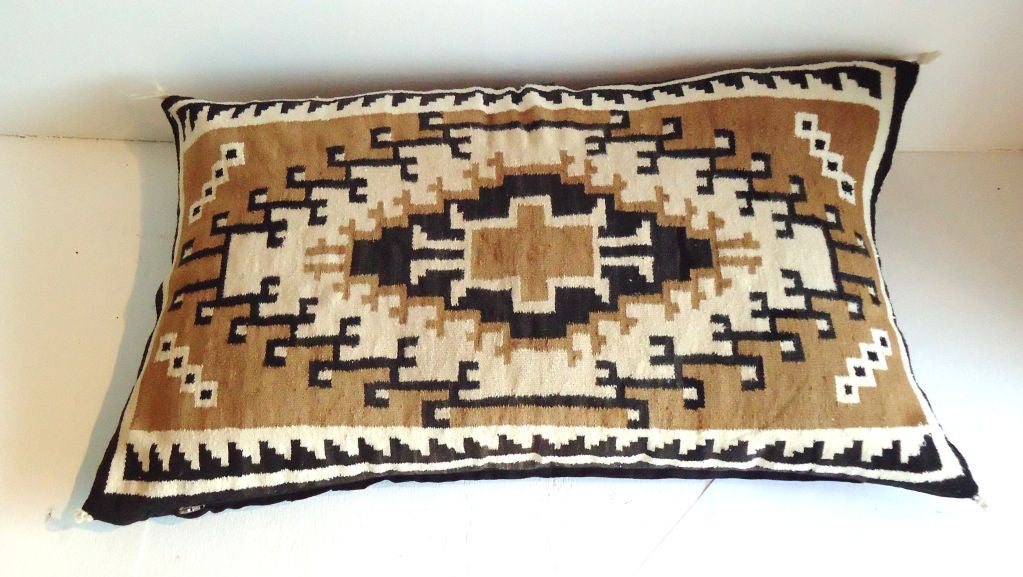 1920'S NAVAJO WEAVING THOUSAND PYRAMIDS  W/ BLACK LINEN BACKING
