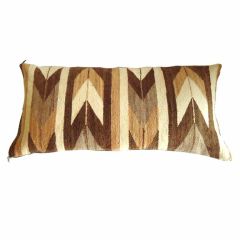 EARLY 20THC GEOMETRIC NAVAJO CHEVRONS WEAVING PILLOW W/LINENBACK