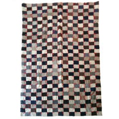 Early 20thc One Patch Wool Suiting Tied Quilt From Ohio