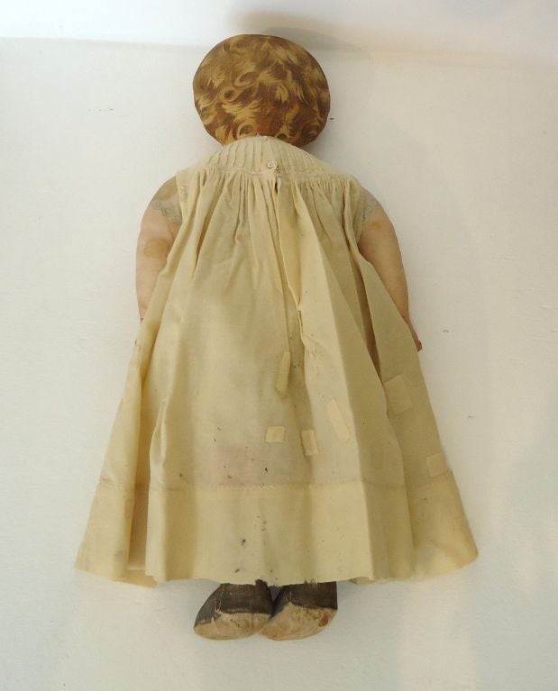 19th Century 19thc Original Printed Litho. Fabric Doll with 19thc Clothing