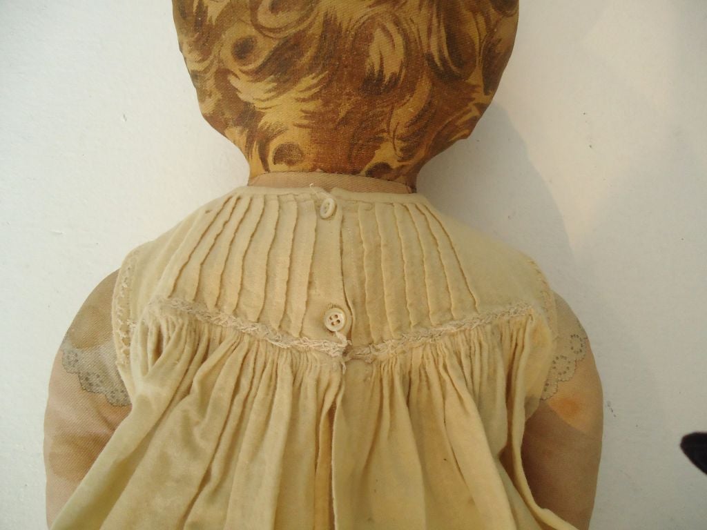 19thc Original Printed Litho. Fabric Doll with 19thc Clothing 2