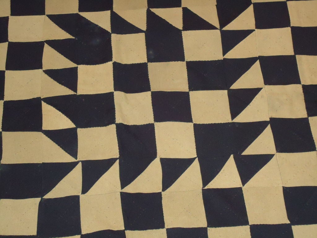19thc Pennsylvania Mennonite Wool One Patch Quilt