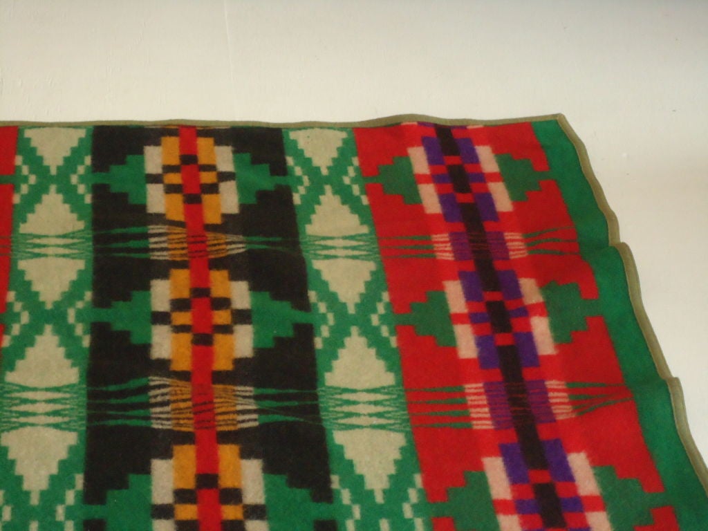 American Early 20thc Pendleton Wool Indian Blanket/cayuse Original Label