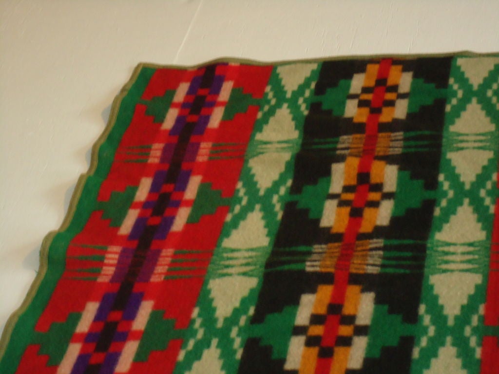 20th Century Early 20thc Pendleton Wool Indian Blanket/cayuse Original Label