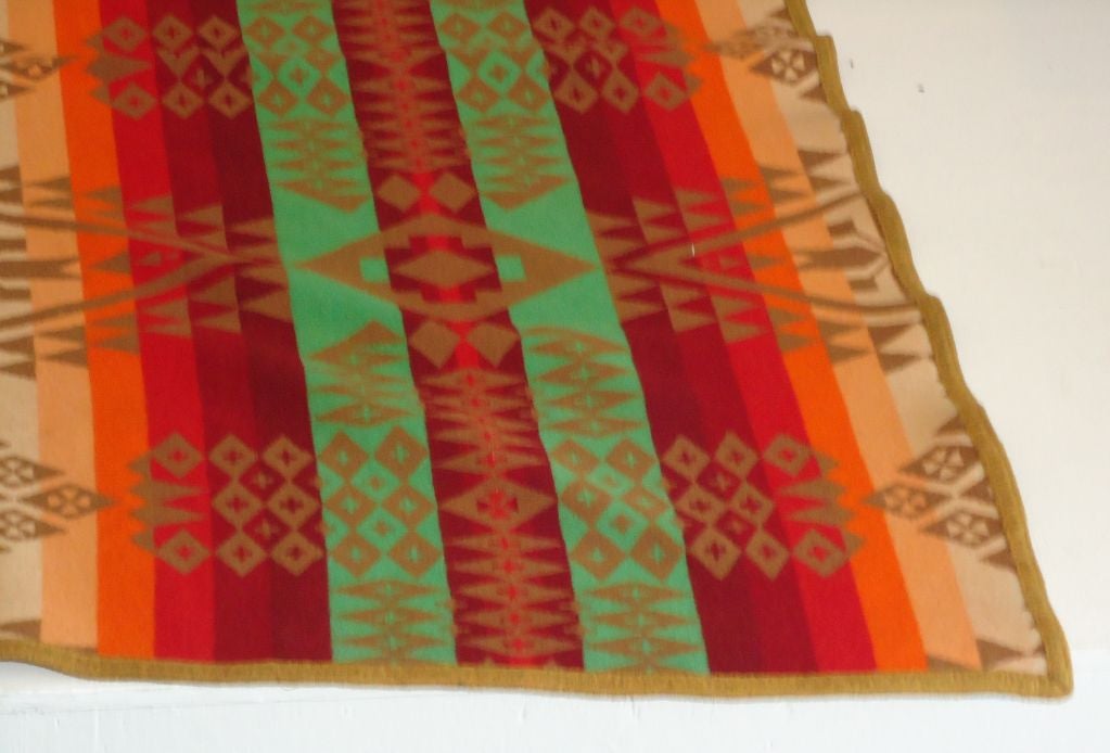 20th Century Early Pendleton Wool Indian Trade Blanket-dated 1923