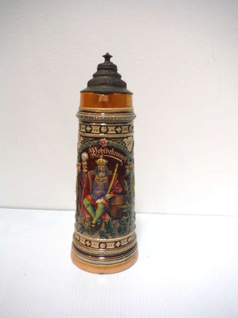 19th Century German Six-Piece Beer Stein Collection