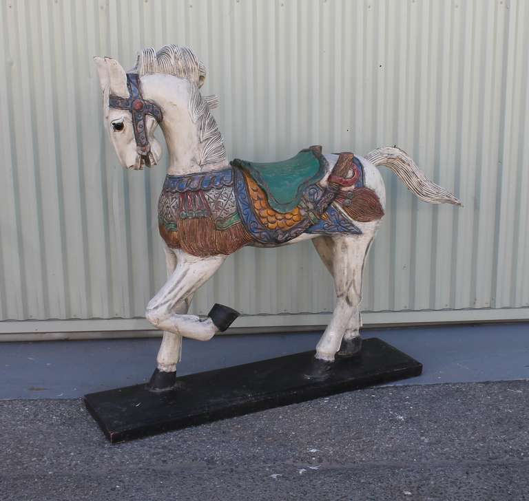 American 20thc   Century Painted &  Mounted  Carousel Horse
