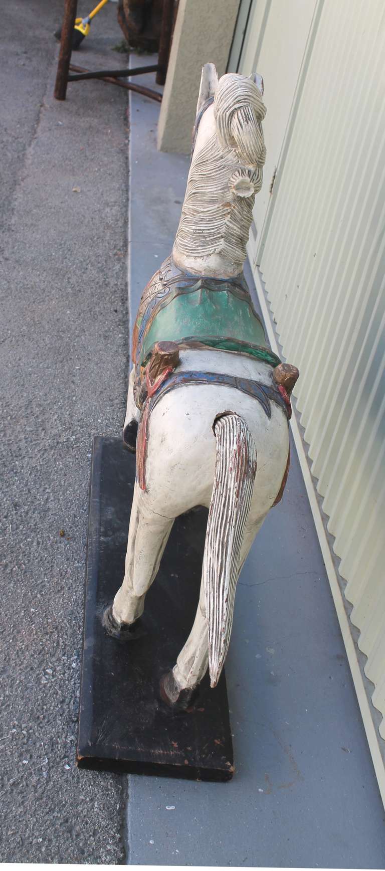 20thc   Century Painted &  Mounted  Carousel Horse 1