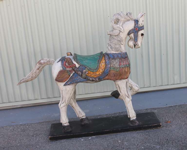 20thc   Century Painted &  Mounted  Carousel Horse 3
