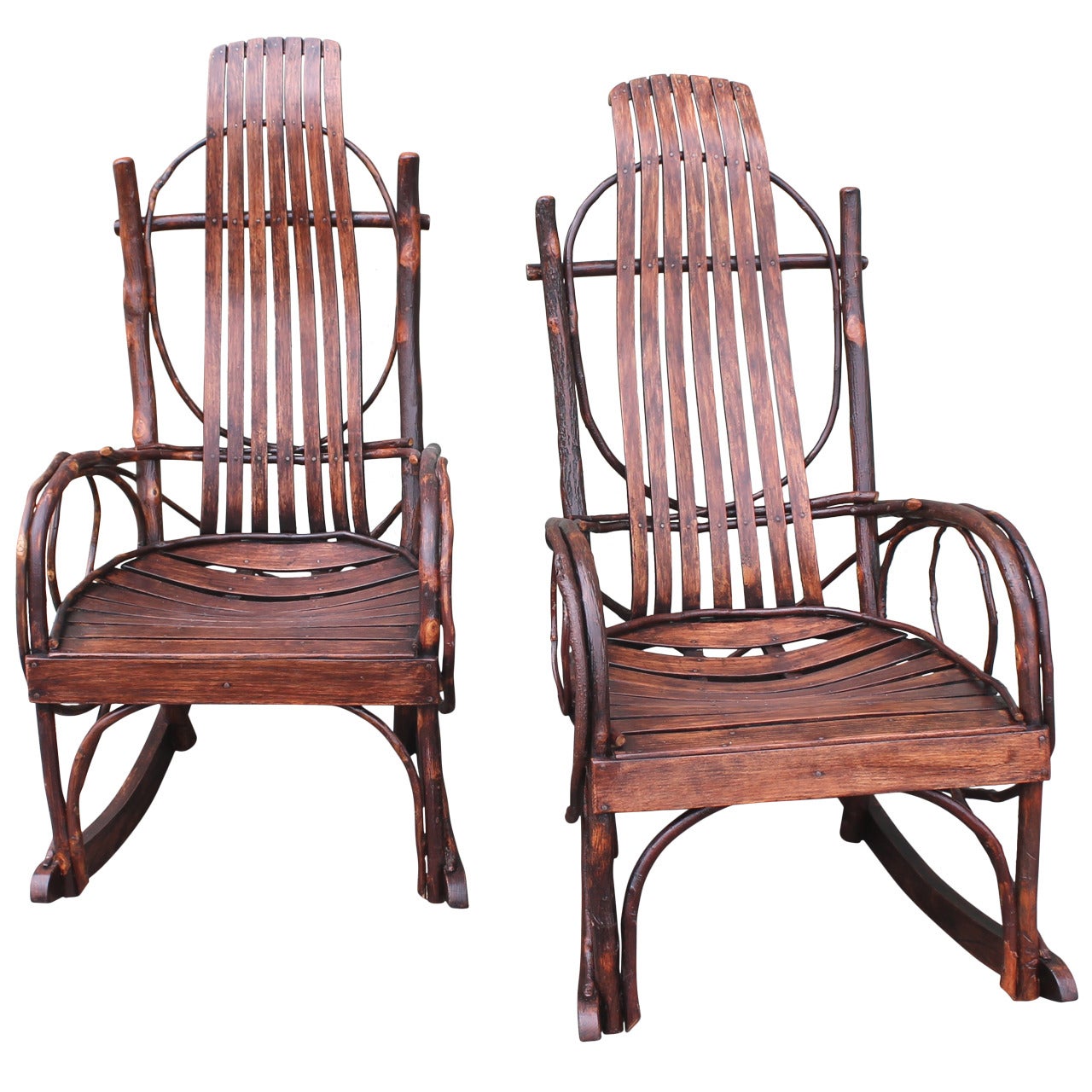 Pair of Matching Amish Bentwood Rocking Chairs