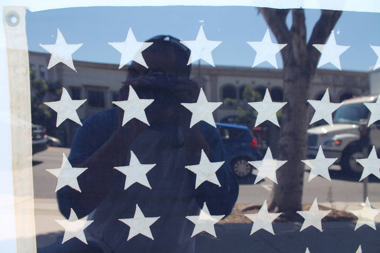 American Monumental 48 Star Ships Flag in Custom Frame