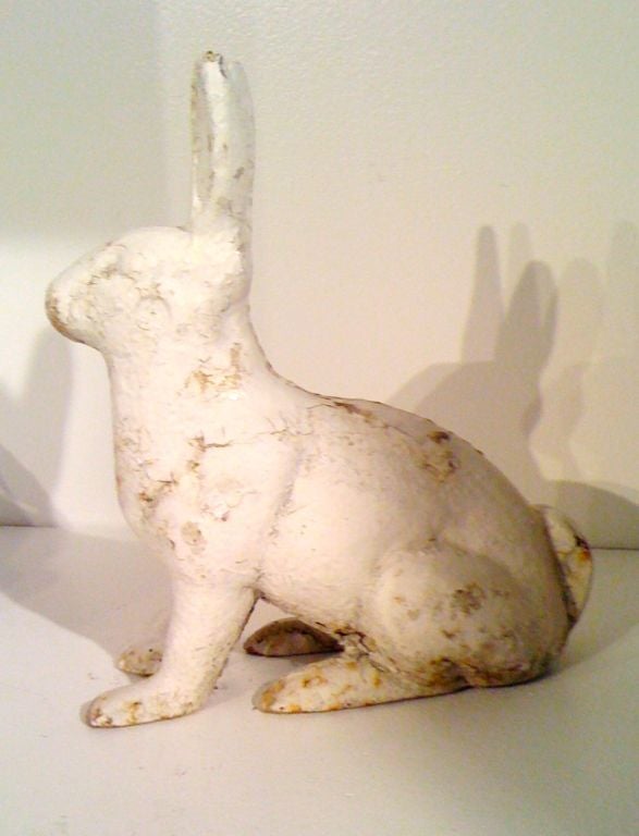 white rabbit garden ornament