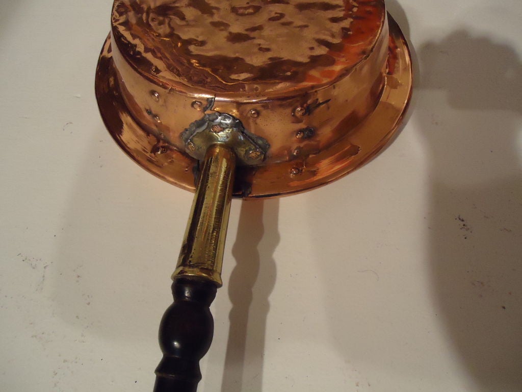 Early 18thc Copper Bed Warmer From New England 2