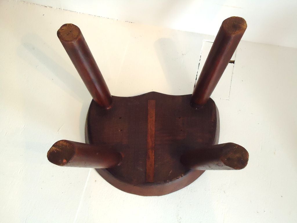 Pine Pair Of 19thc Rustic Saddle Seat Stools