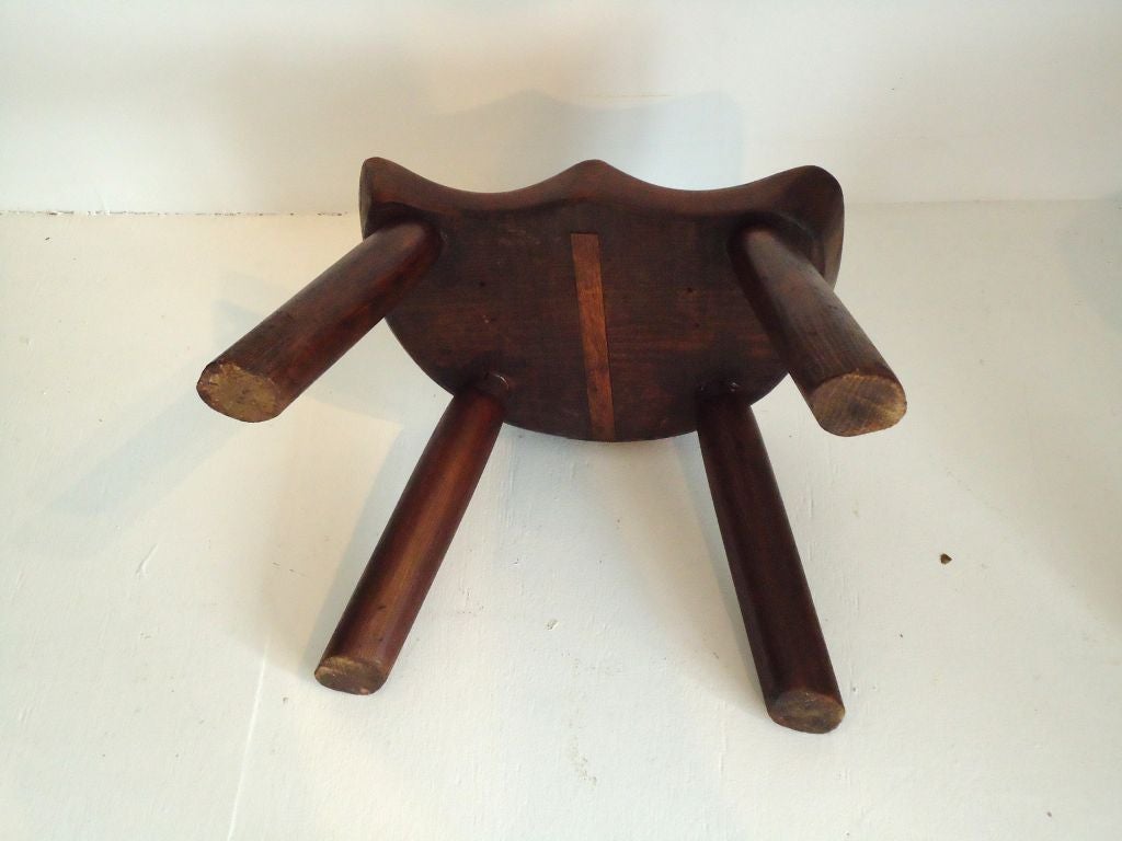 Pair Of 19thc Rustic Saddle Seat Stools 3