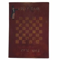Fantastic Late 19thc Original Painted Gameboard W/ Uncle Sam