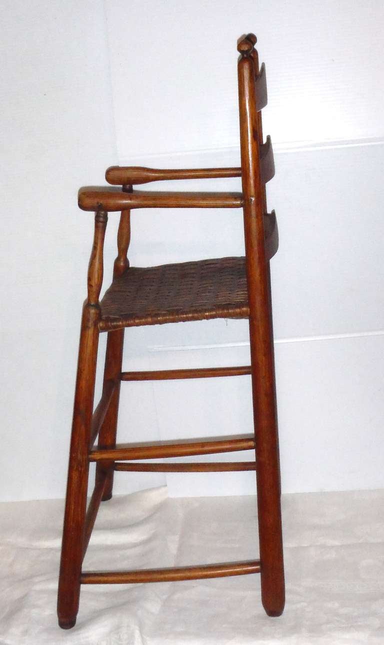 Fantastic 19th Century Childs Ladderback Height Chair from New England In Excellent Condition For Sale In Los Angeles, CA