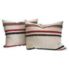 Pair of Woven American Indian Weaving  Bolster Pillows