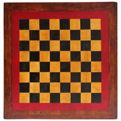 Monumental Early 20th Century Original Painted Game Board