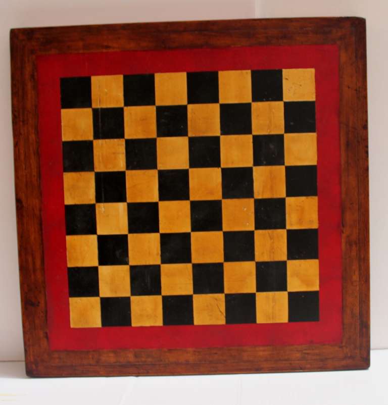 American Monumental Early 20th Century Original Painted Game Board